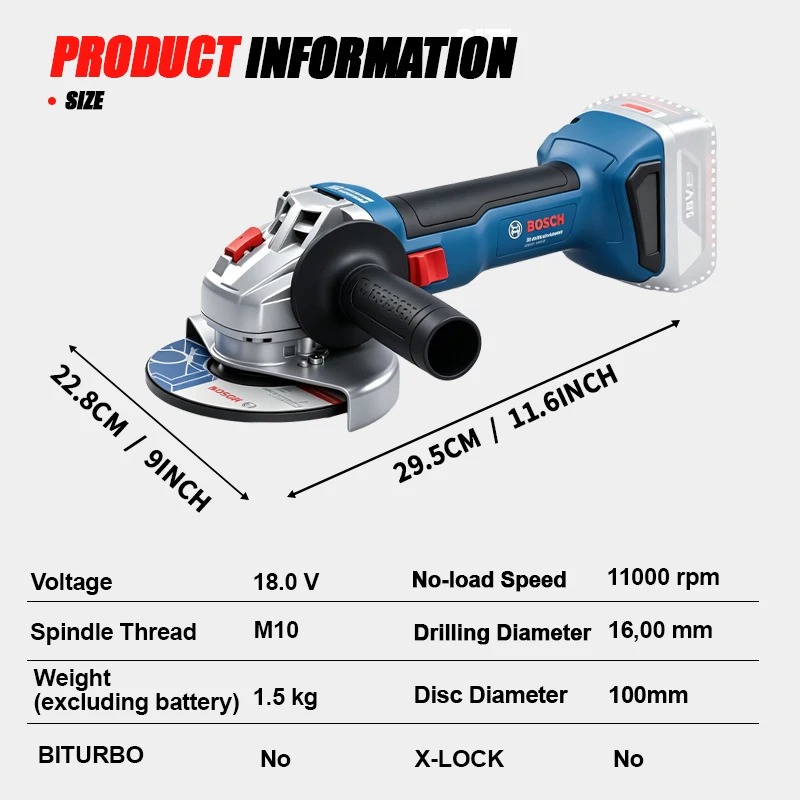 BOSCH GWS 18V-8 Mesin Gerinda  - Heavy Equipment And Machinery ulasan dan harga